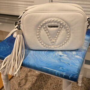 Valentino by Mario Valentino Mia Studded Crossbody leather bag white